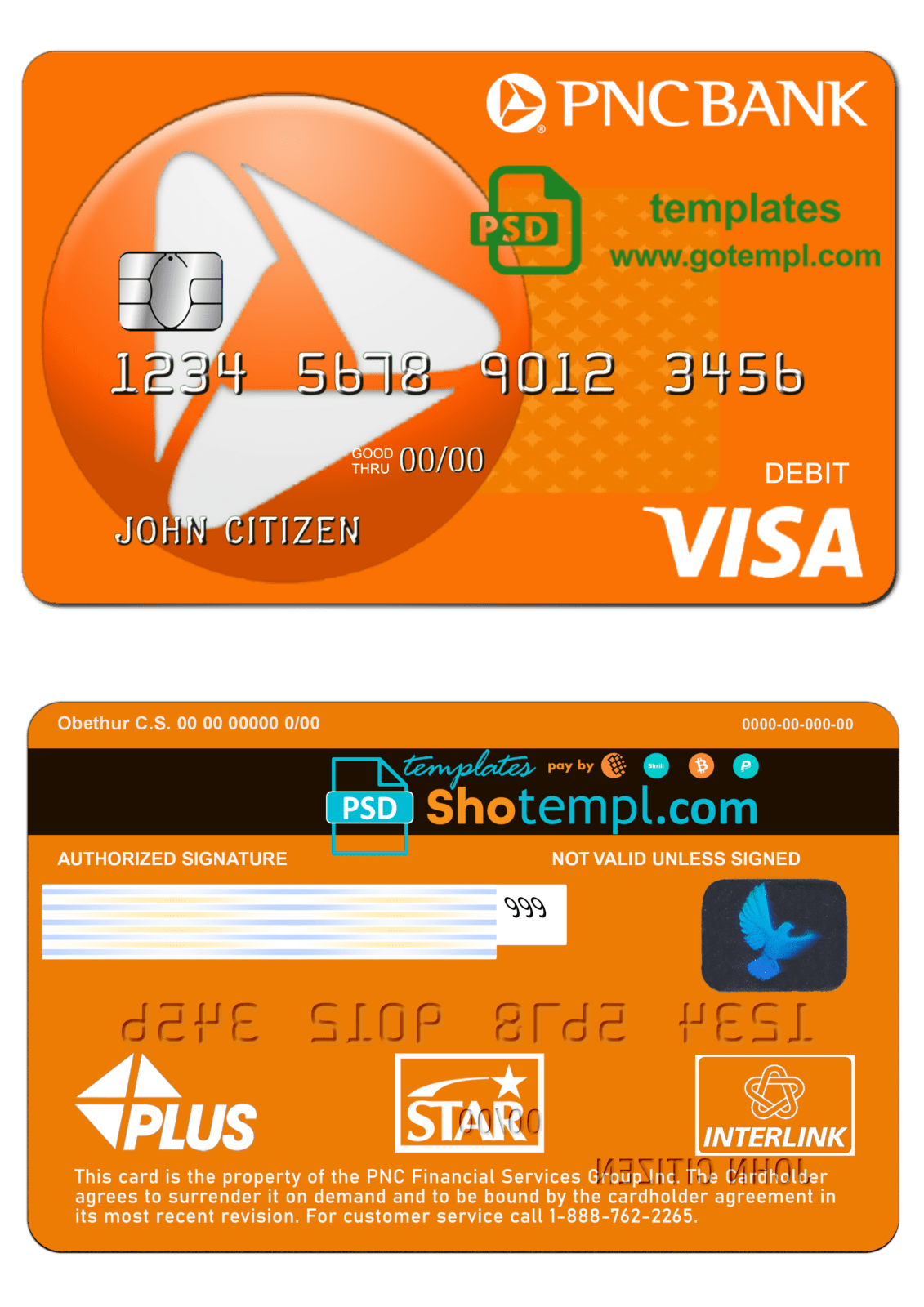 usa-pnc-bank-visa-debit-card-template-in-psd-format-fully-editable