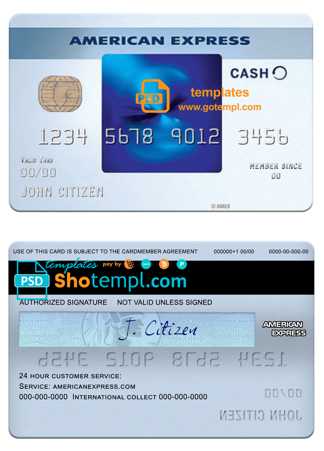 USA Truist Bank Blue Cash Everyday® Card from Amex template in PSD ...