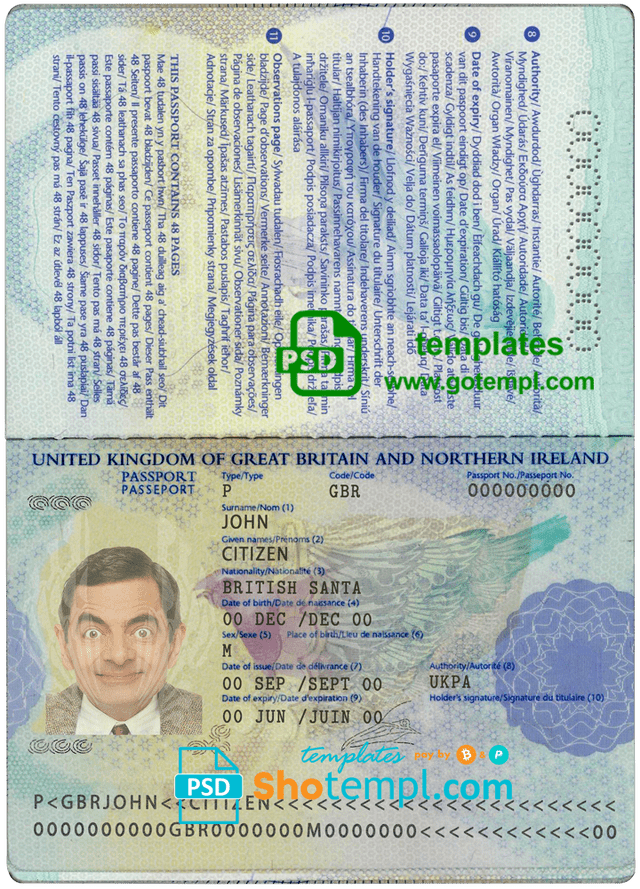 United Kingdom Passport Template In PSD Format Fully Editable 2006 United Kingdom Passport Template In PSD Format Fully Editable 2006