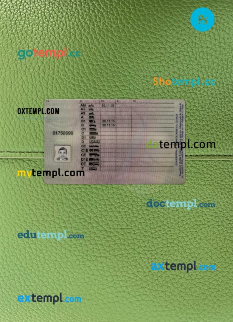 Lithuania driving license PSD files, scan look and photographed image, 2 in 1, 2021-present - Image 2