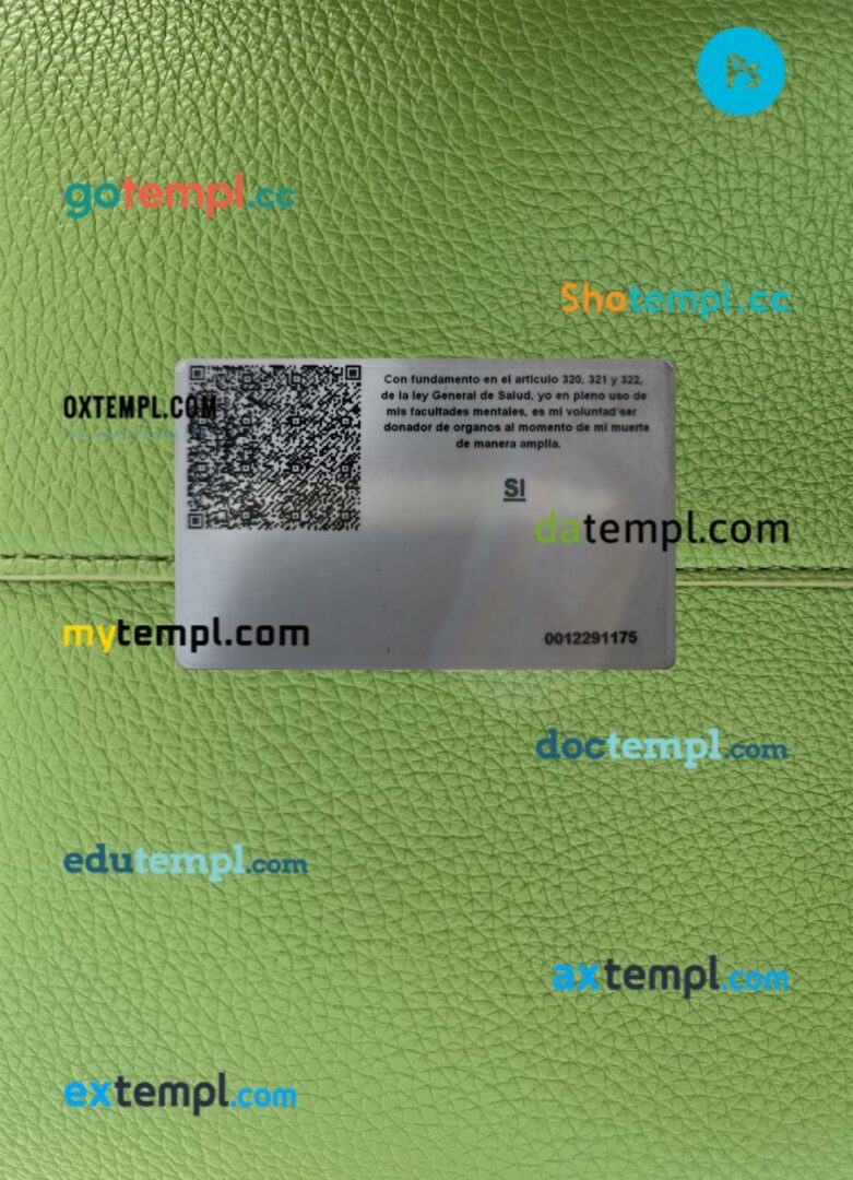 Mexico driving license PSD files, scan look and photographed image, 2 in 1, 2019-present - Image 2