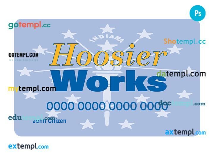 USA Indiana EBT card template in PSD format