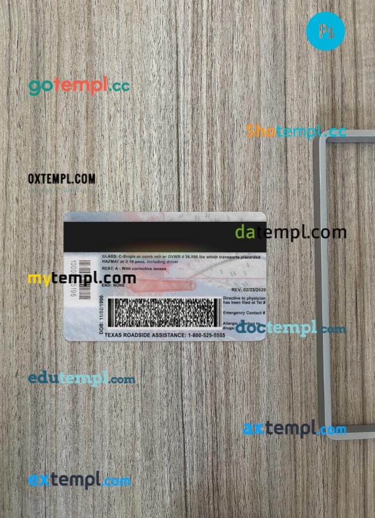 USA Texas new driving license PSD files, scan look and photographed image, 2 in 1, version 2 - Image 2
