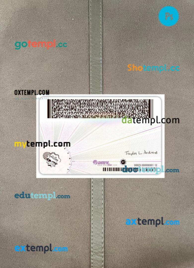 USA Virginia children's ID card PSD files, scan look and photo-realistic look, 2 in 1 - Image 2